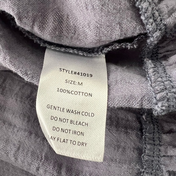 Anthro Grade & Gather Lavender Ruffle Peplum Boho Open Front Blouse M - Picture 8 of 10